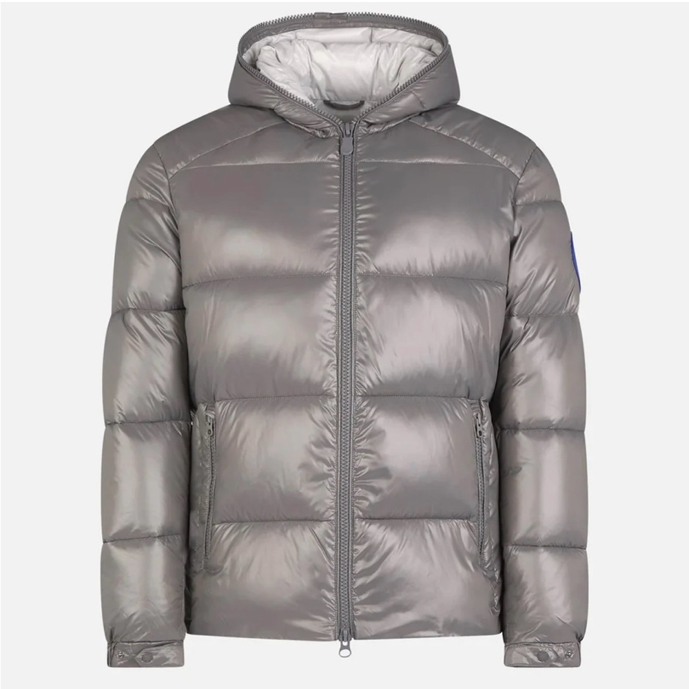 MEN'S LUCK QUILTED HOODED
PUFFER JACKET MIDGREY Gray Puffer Jacket size VL=XXL